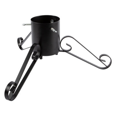 Harbour Housewares Scroll Real Christmas Tree Stand - 3in - Black
