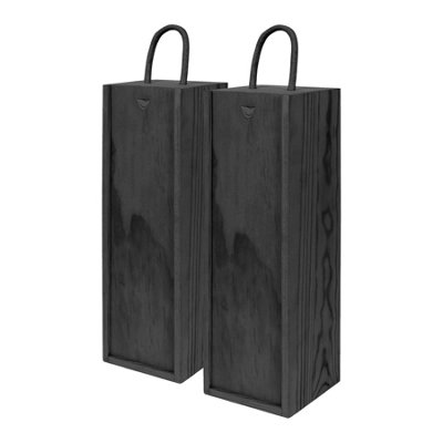 Harbour Housewares Single Bottle Wooden Champagne Wine Boxes - Black ...