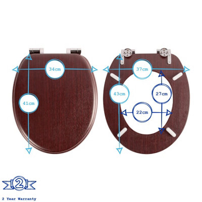 Harbour Housewares - Soft Close Wooden Toilet Seat - Mahogany - 3