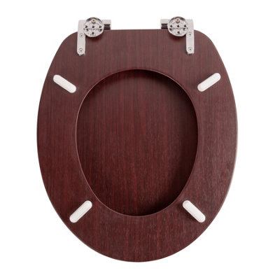 Harbour Housewares - Soft Close Wooden Toilet Seat - Mahogany - 4