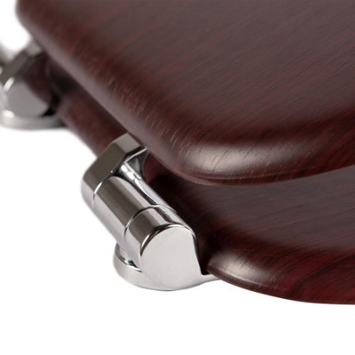 Harbour Housewares - Soft Close Wooden Toilet Seat - Mahogany - 5