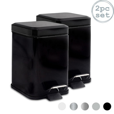 Black 3 Litre Bathroom Bin