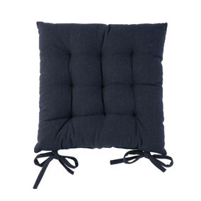 Harbour Housewares - Square Garden Chair Seat Cushion - Navy