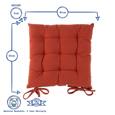 Harbour Housewares - Square Garden Chair Seat Cushion - Paprika