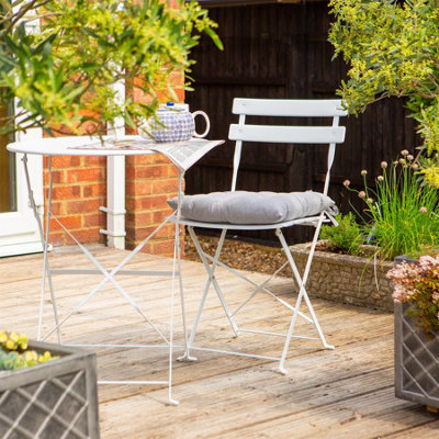 Harbour Housewares - Square Garden Chair Seat Cushions - Grey - Pack of 6 - 6