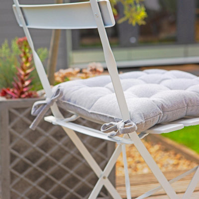 Harbour Housewares - Square Garden Chair Seat Cushions - Grey - Pack of 6 - 7
