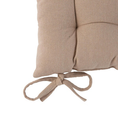 Harbour Housewares - Square Garden Chair Seat Cushions - Natural - Pack of 4 - 4