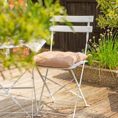 Harbour Housewares - Square Garden Chair Seat Cushions - Natural - Pack of 4 - 6