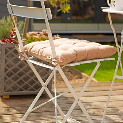 Harbour Housewares - Square Garden Chair Seat Cushions - Natural - Pack of 4 - 7