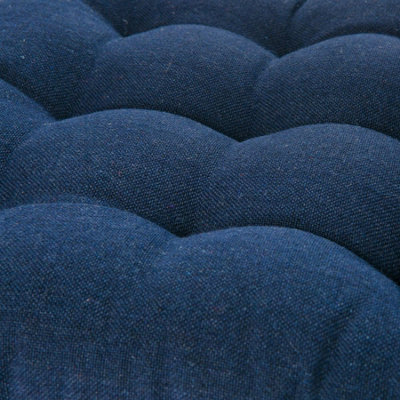 Harbour Housewares - Square Garden Chair Seat Cushions - Navy - Pack of 4 - 5