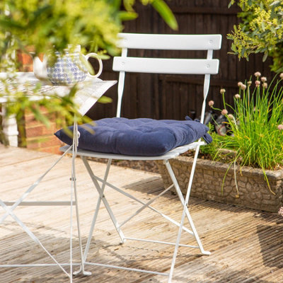 Harbour Housewares - Square Garden Chair Seat Cushions - Navy - Pack of 4 - 6