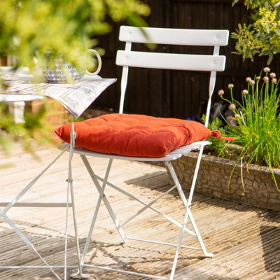 Harbour Housewares - Square Garden Chair Seat Cushions - Paprika - Pack of 6 - 6