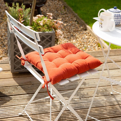 Harbour Housewares - Square Garden Chair Seat Cushions - Paprika - Pack of 6 - 7