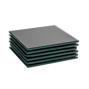 Harbour Housewares - Square Glass Coasters - 10cm - Black - Pack of 6