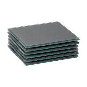 Harbour Housewares - Square Glass Coasters - 10cm - Grey - Pack of 6