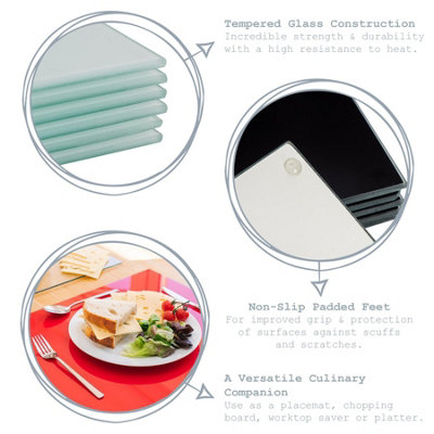 Harbour Housewares - Square Glass Coasters - 10cm - Hague Blue - Pack of 6