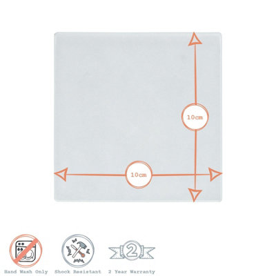 Harbour Housewares - Square Glass Coasters - 10cm - Hague Blue - Pack of 6 - 3