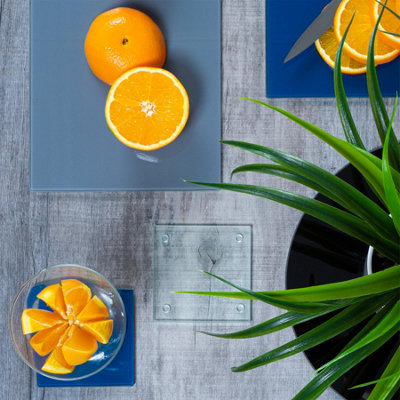 Harbour Housewares - Square Glass Coasters - 10cm - Hague Blue - Pack of 6 - 5