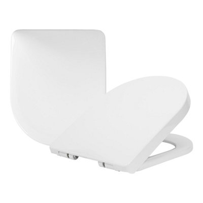 Harbour Housewares Square Soft Close Toilet Seat - White - Pack of 2