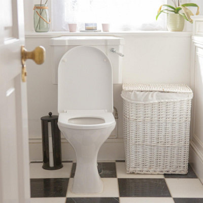 Harbour Housewares Square Soft Close Toilet Seats - White - Pack of 2 - 5