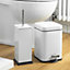 Harbour Housewares - Square Toilet Brush & Bin Set - White