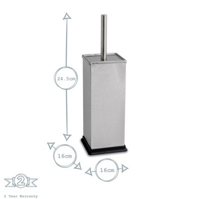 Harbour Housewares - Square Toilet Brush - Brushed Metal - 3
