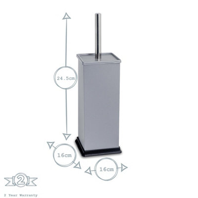 Harbour Housewares - Square Toilet Brush - Matt Grey - 3