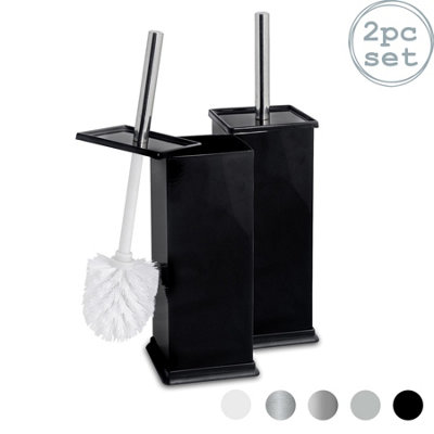 Harbour Housewares - Square Toilet Brushes - Black - Pack of 2