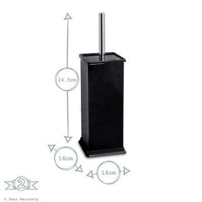 Harbour Housewares - Square Toilet Brushes - Black - Pack of 2 - 3
