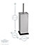 Harbour Housewares - Square Toilet Brushes - Brushed Metal - Pack of 2