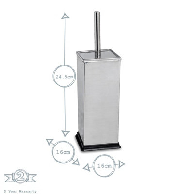 Harbour Housewares - Square Toilet Brushes - Chrome - Pack of 2 - 3