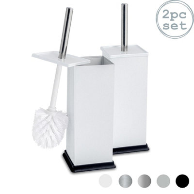 Harbour Housewares - Square Toilet Brushes - White - Pack of 2