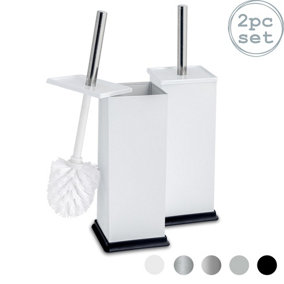 Harbour Housewares - Square Toilet Brushes - White - Pack of 2