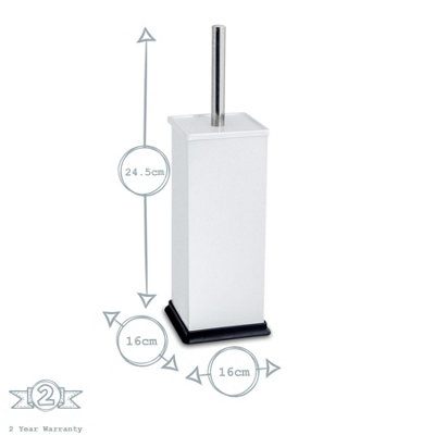 Harbour Housewares - Square Toilet Brushes - White - Pack of 2 - 3