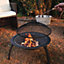 Harbour Housewares - Steel Garden Fire Pit BBQ - 54cm - Black