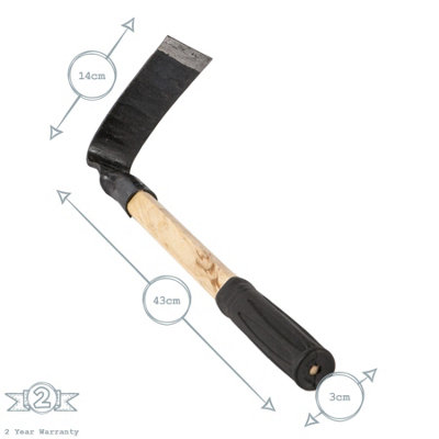 Harbour Housewares - Steel Garden Hand Hoe - 43cm - Natural - 3