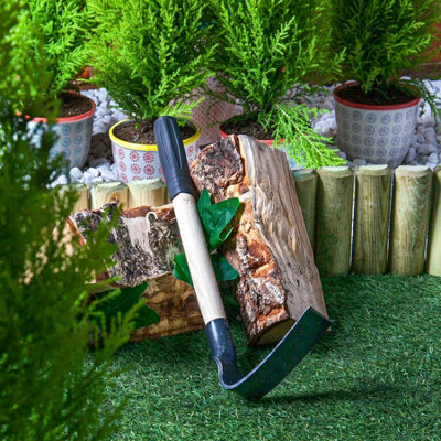 Harbour Housewares - Steel Garden Hand Hoe - 43cm - Natural - 4