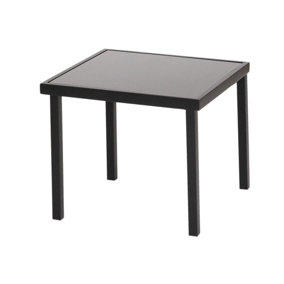Harbour Housewares - Sussex Garden Side Table - Metal Outdoor Patio Furniture - 44 x 44cm - Black