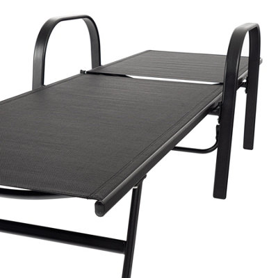 Harbour Housewares - Sussex Garden Sun Lounger Bed - Black - 2pc - 6