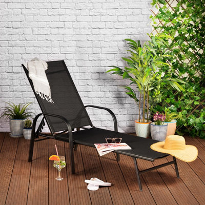 Harbour Housewares - Sussex Garden Sun Lounger Bed - Black - 7