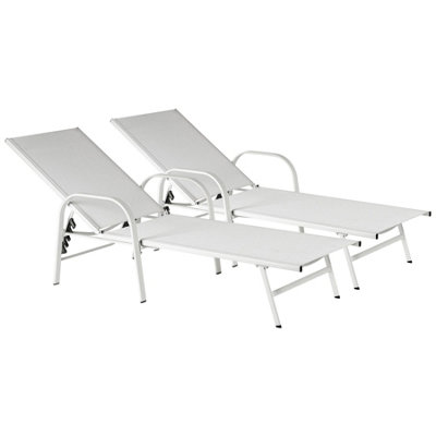 Harbour Housewares - Sussex Garden Sun Lounger Bed - White - 2pc