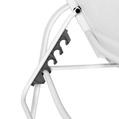 Harbour Housewares - Sussex Garden Sun Lounger Bed - White - 2pc - 6