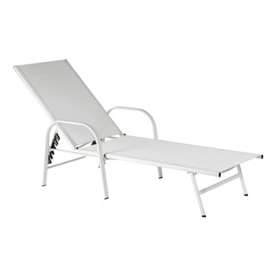 Harbour Housewares Sussex Garden Sun Lounger Bed White DIY