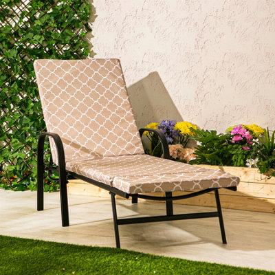 Harbour Housewares - Sussex Sun Lounger Cushion - Beige Moroccan - 5