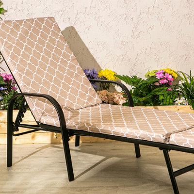 Harbour Housewares - Sussex Sun Lounger Cushion - Beige Moroccan - 6