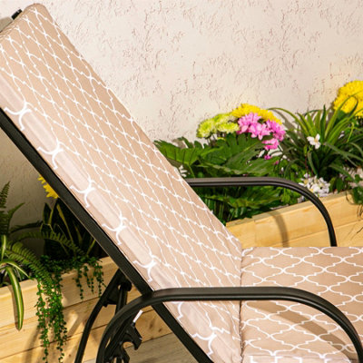 Harbour Housewares - Sussex Sun Lounger Cushion - Beige Moroccan - 7