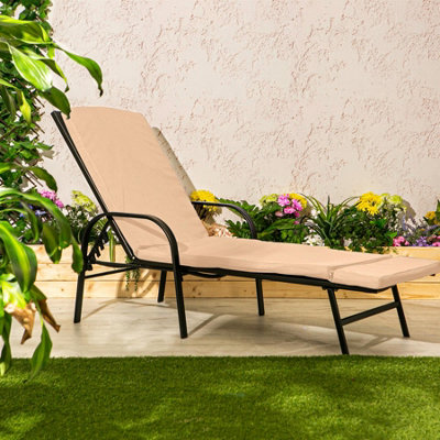Harbour Housewares - Sussex Sun Lounger Cushion - Beige - 5