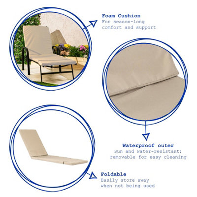 Harbour Housewares - Sussex Sun Lounger Cushion - Terracotta - 3