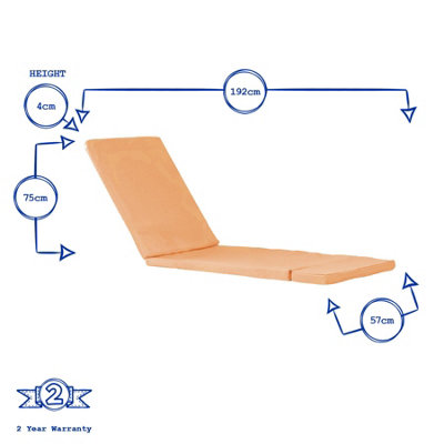 Harbour Housewares - Sussex Sun Lounger Cushion - Terracotta - 4
