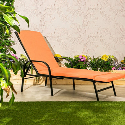 Harbour Housewares - Sussex Sun Lounger Cushion - Terracotta - 5